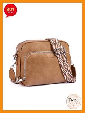 Vegan Leather Anti Theft Crossbody Bag with Built in Wallet